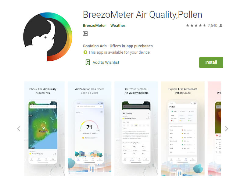 แอปพลิเคชัน BreezoMeter